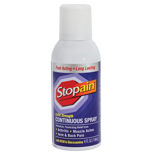 Stopain Pain Relief Spray 4oz, USA Made, Max Strength Fast Acting with Menthol, MSM, Glucosamine for Lower Back, Arthritis, Knee, Neck, Joints, HSA FSA Approved OTC Topical Analgesic Product