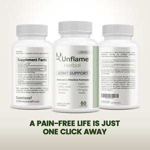 Unflame Herbal Supplement – Botanical Support for Joints, Back, and Muscles – 60 Capsules – Natural Herbal Blend – Dietary Supplement UnflameBuy Supplements Australia