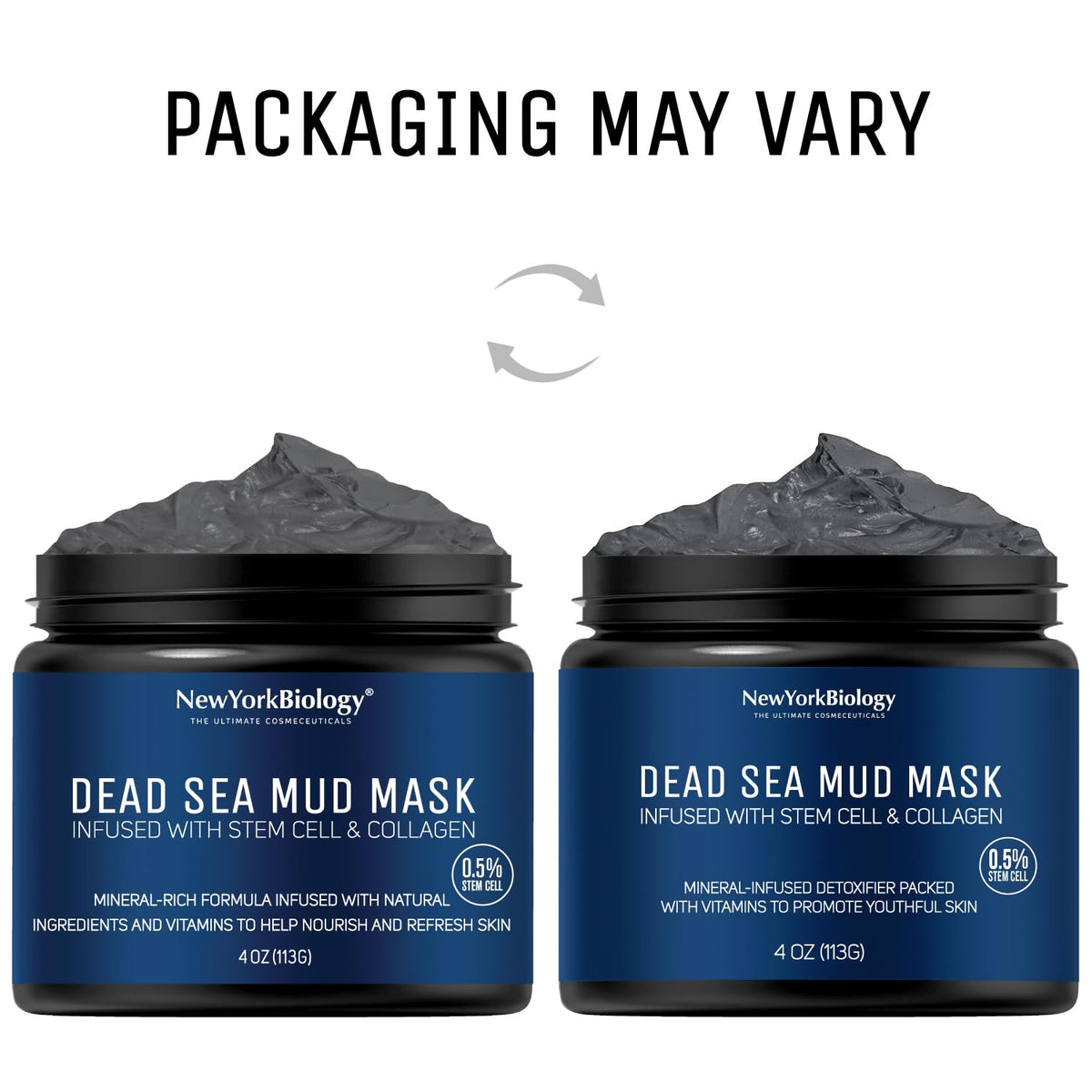 New York Biology Dead Sea Mud Mask for Face, Body - with Stem Cell and Collagen - Spa Quality Pore Refiner for Oily Skin