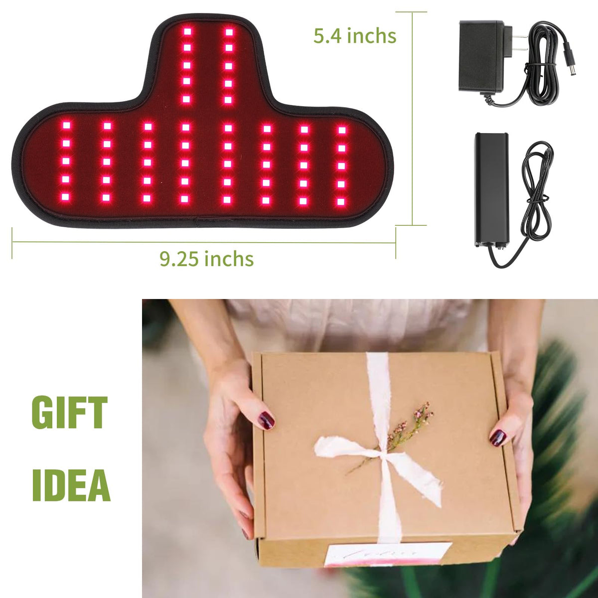 Rechargeable Red Light Therapy Neck Shoulder, Infrared Light Therapy for Body Pain Relief, Portable Red Light