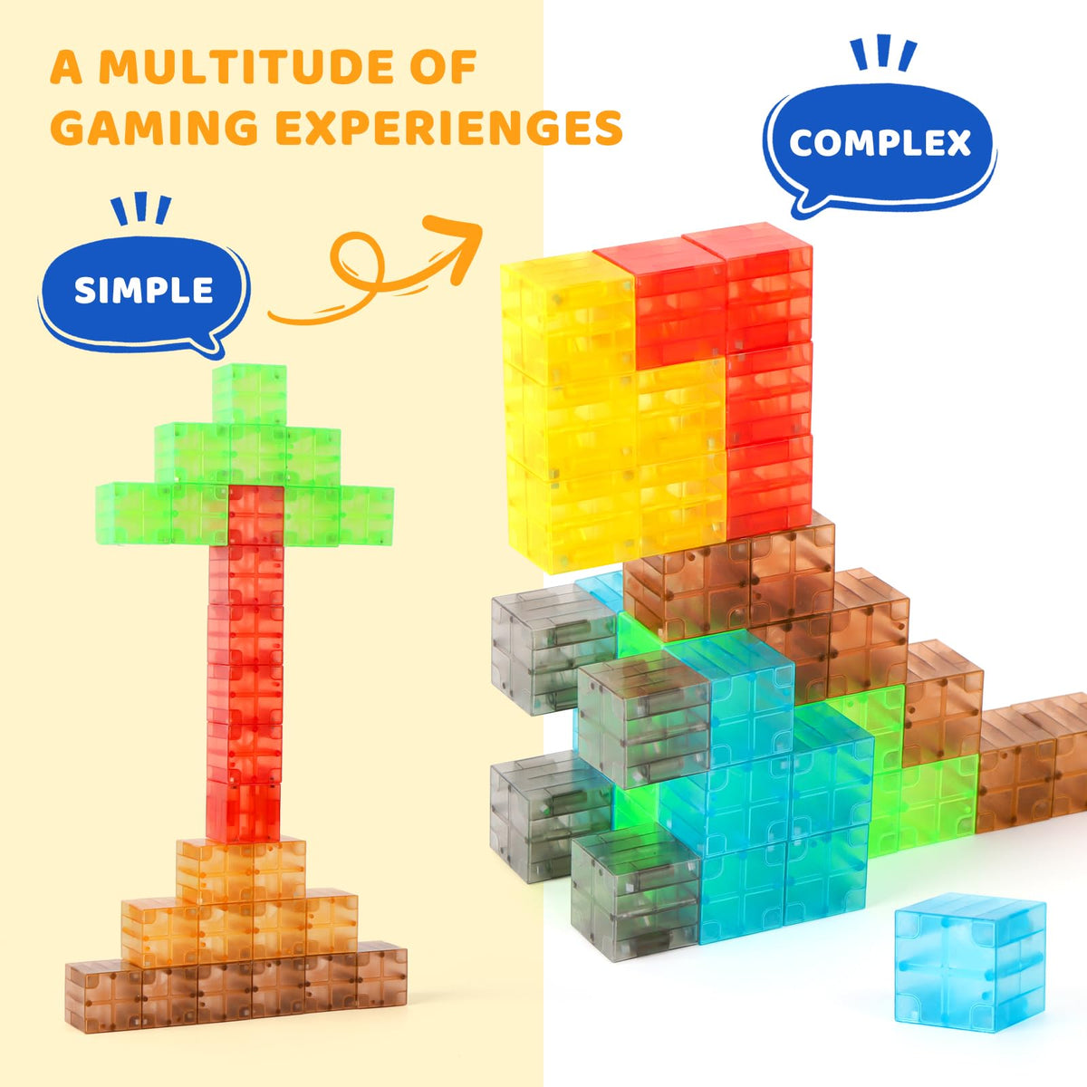 ZHENFINITY 100PCS Colorful Magnetic Building Blocks, STEM Construction Toy