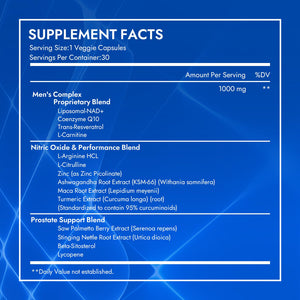Aureph Vantique Men's NAD+ Supplement with Resveratrol, CoQ10, L-Citrulline & Lycopene - Nitric Oxide Support, Prostate Care, Anti-Aging, Stamina & Cellular Energy Boost 60 Capsules AurephBuy Supplements Australia