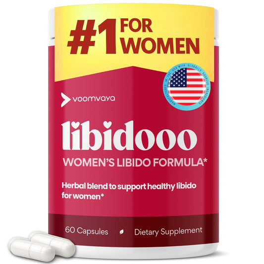 VoomVaya Libidooo - Libido Support for Women - Womens Libido Support & Female Libido Supplement for Mood, Energy & Confidence – 3rd Party Tested - 60 Capsules