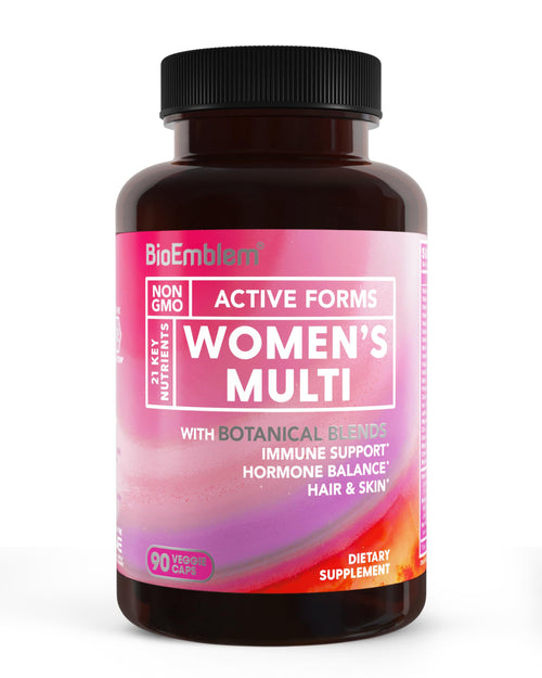 BioEmblem Women's Multivitamin - 21 Active Vitamins & Minerals - 90 Caps