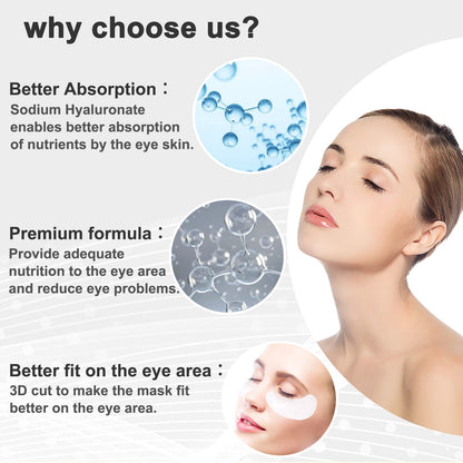 Permotary Crystal Collagen Eye Pads - Deep Hydration (30 Pairs)