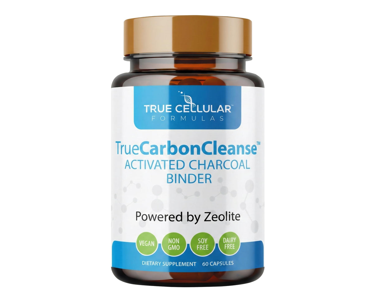 Gut Detox & Liver Cleanse - Organic Activated Charcoal Capsules with Clinoptilolite Zeolite Binder - TrueCarbonCleanse Carbon Supplement - 60 Bamboo Charcoal Pills
