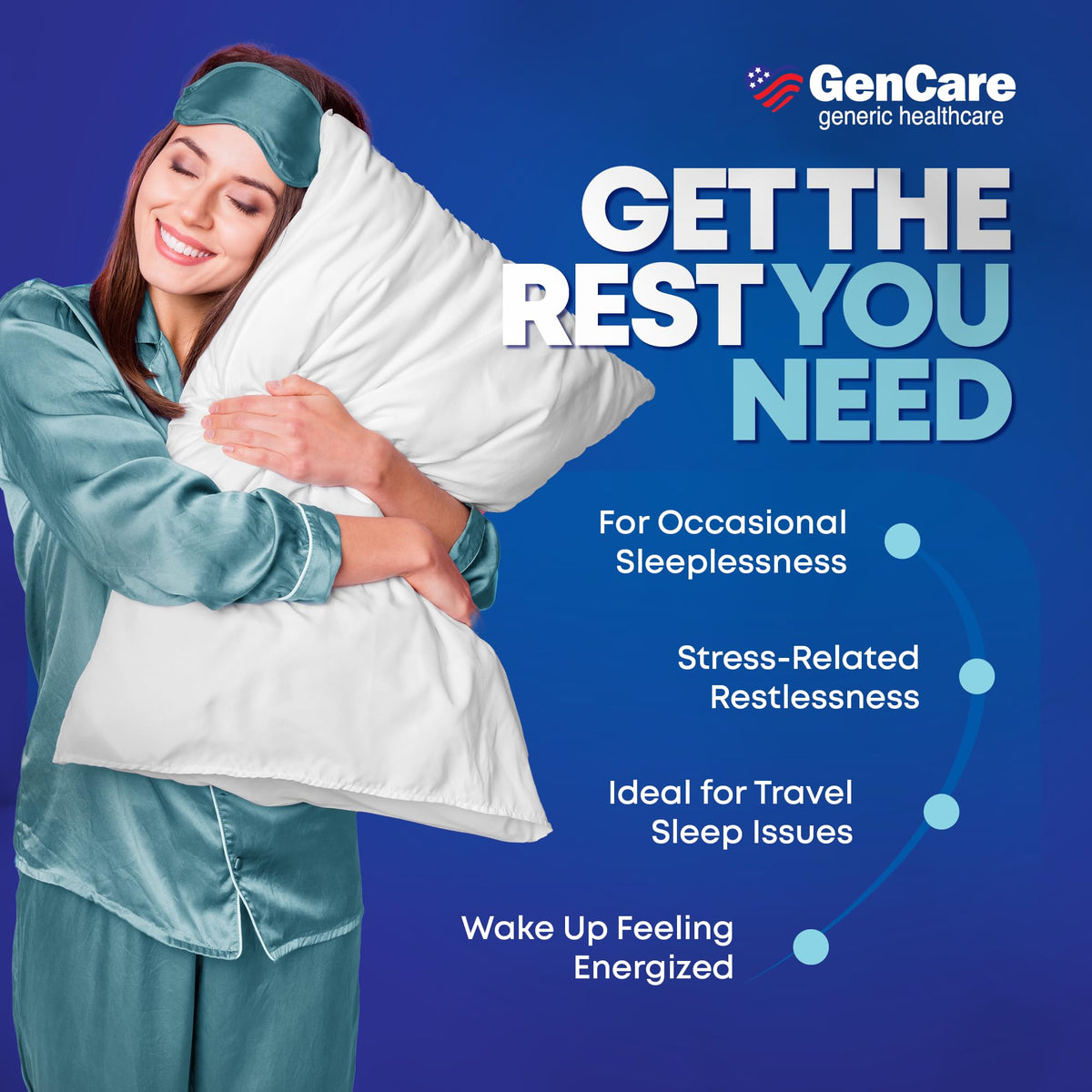 GenCare Nighttime Sleep Aid Diphenhydramine HCl 50mg, 96 Softgels
