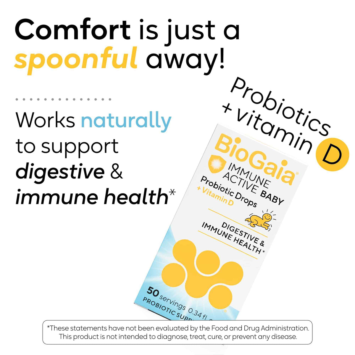 BioGaia Immune Active Baby Probiotic Drops + Vitamin D - for Babies & Toddlers 0-36 Months - Supports Digestive & Immune Health