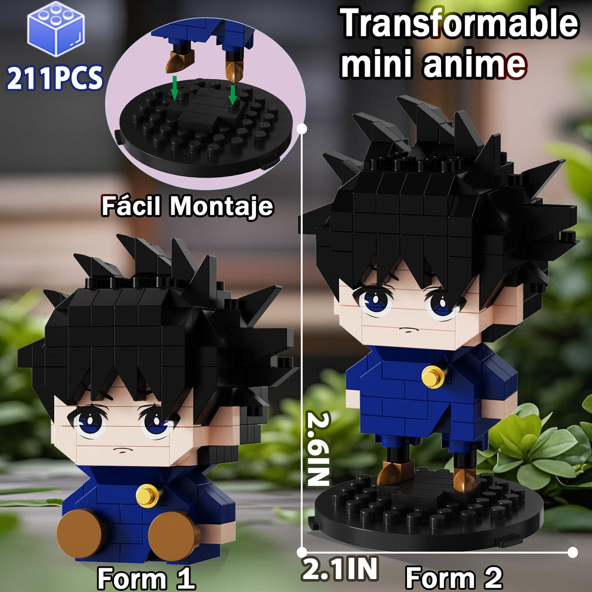 5 JJK Jujutsu Battle Figures Building Blocks Set, 2IN1 Sitting&Standing Cute Popular Spell Kaisen Characters Brick Micro Headz, Japanese Manga Merch Ideal Valentine's Day Gift for Adult Teen 961PCS