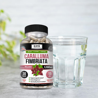 Kaya Naturals - Caralluma Fimbriata 1200mg High Potency Supplement | Maximum Strength Natural Endurance Support, Vegetarian Capsules (30 Count)
