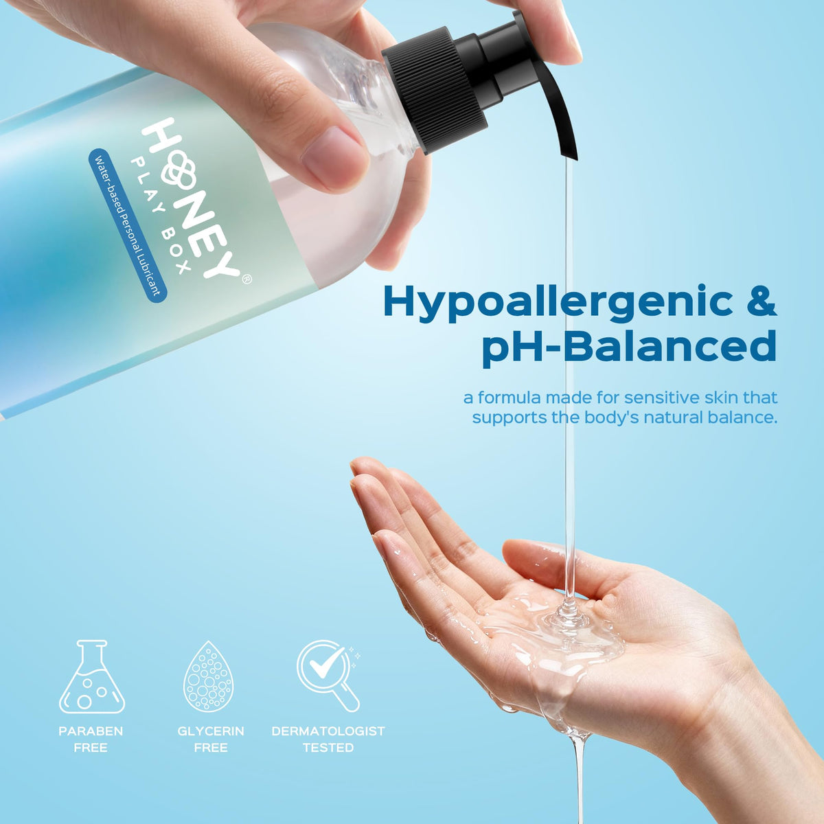 HoneyPlayBox Water Based Lube Personal Lubricant, 16.91 Fl Oz,Toy Safe