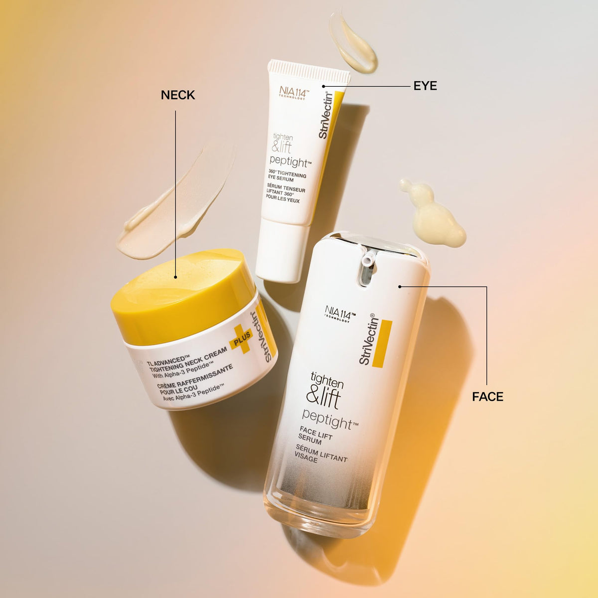 StriVectin Tighten & Lift Anti-Aging Trio Kit - 3-Piece Peptide Set for Face, Eyes & Neck (Wrinkles & Firming)