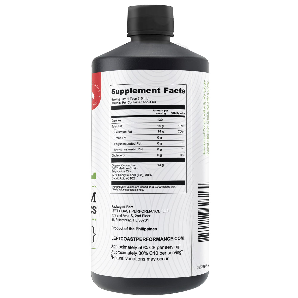 100% Coconut MCT Oil Liquid, 32 Fl Oz