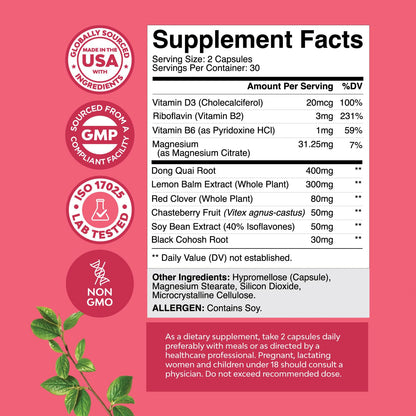 Bundle of Herbal Menopause Supplement for Women and 10000 mcg Pure Biotin Pills for Women & Men
