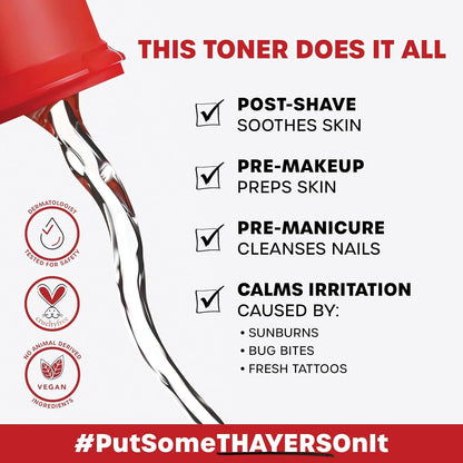 THAYERS Alcohol-Free, Hydrating, Unscented Witch Hazel Facial Toner with Aloe Vera Formula, Vegan, Dermatologist Tested and Recommended, 12 Oz (Pack of 2)