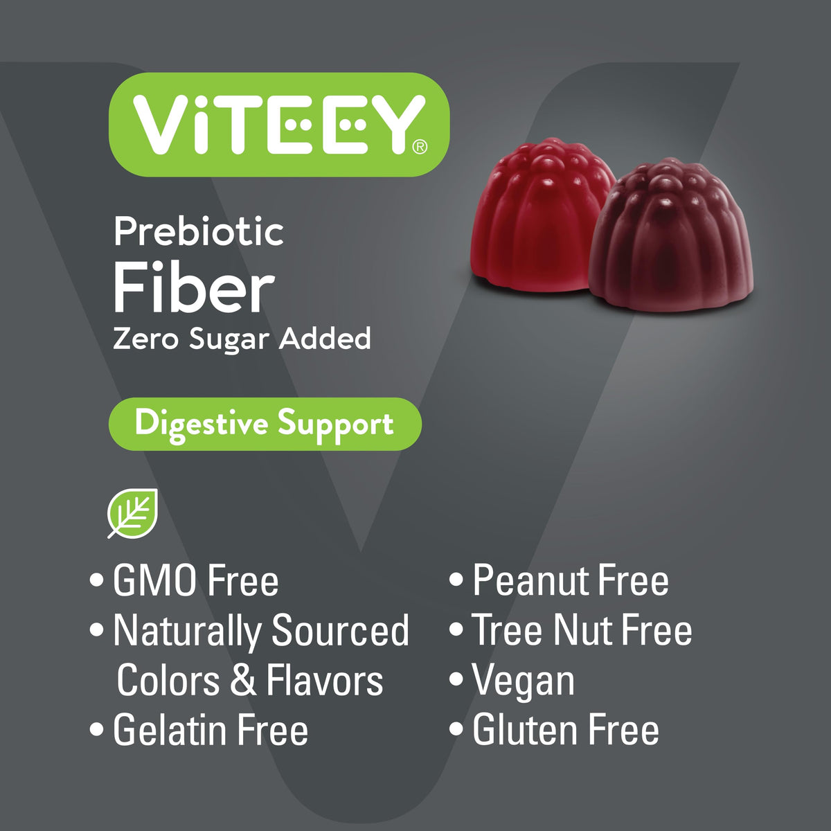 Viteey Prebiotic Fiber Gummies for Adults, 4g