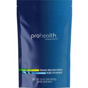 ProHealth Longevity Bulk Trans Resveratrol Powder 100 Grams - Pure Pharmaceutical Grade, 1000 mg per Scoop, Superior Absorption and Bioavailability