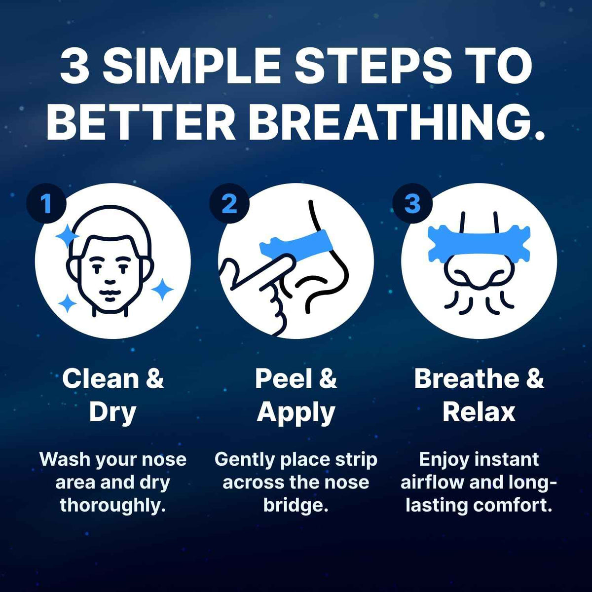Wellamoon Nose Strips for Breathing (30 Ct) - Breathe Easy & Right Nasal Strips for Snoring & Sleeping - Oil & Sweat Proof Adhesive Snoring Solution- Improves Oxygen Intake, Sleep & Reduces Snoring