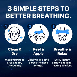 Wellamoon Nose Strips for Breathing (30 Ct) - Breathe Easy & Right Nasal Strips for Snoring & Sleeping - Oil & Sweat Proof Adhesive Snoring Solution- Improves Oxygen Intake, Sleep & Reduces Snoring