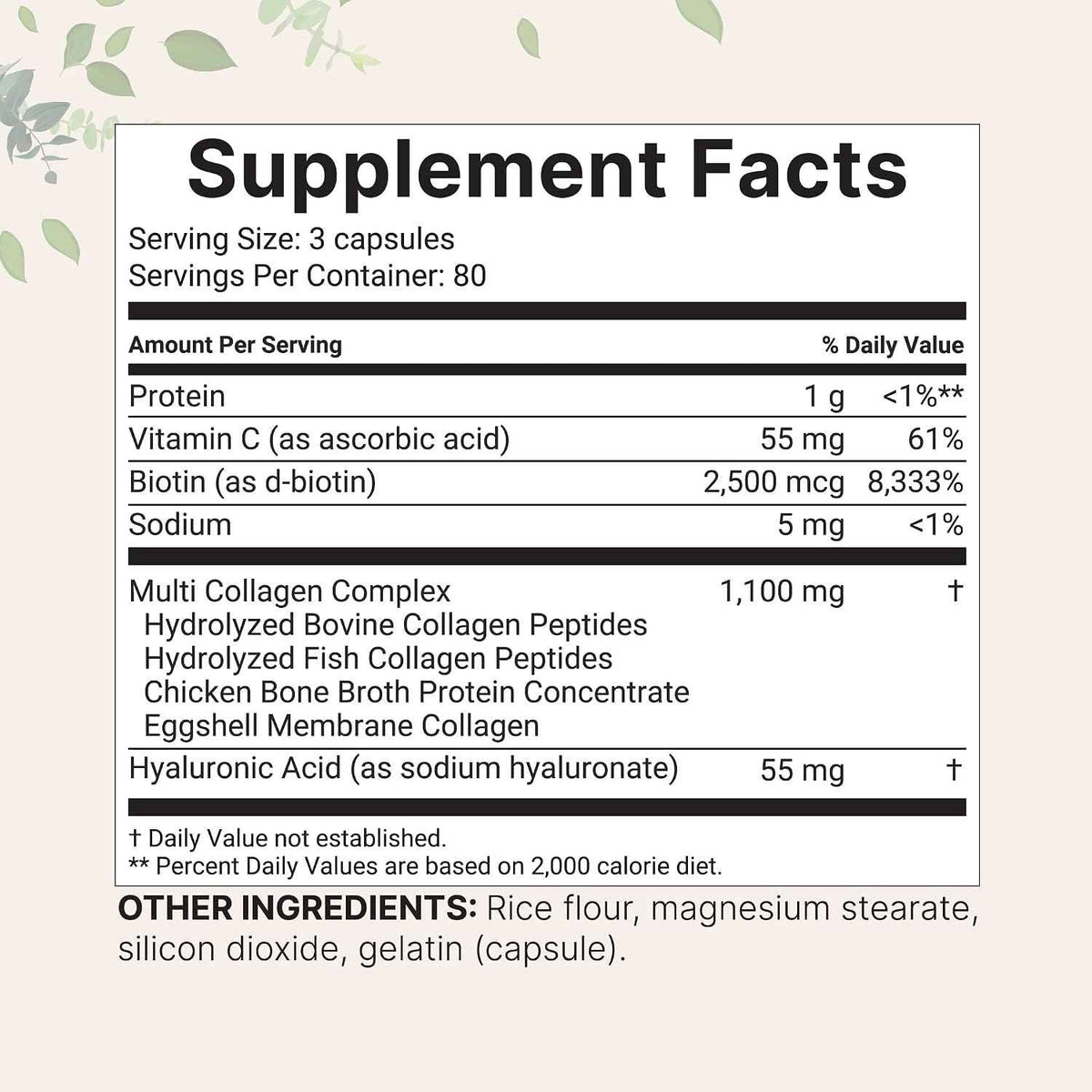 Micro Ingredients 8-in-1 Multi Collagen Capsules & L-Theanine 200mg with Magnesium Glycinate Softgels - Grass-Fed Collagen Peptides - Amino Acid & Mineral Complex Bundle 2 Pack