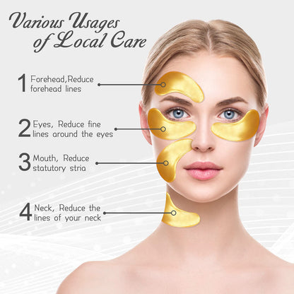 Permotary 24K Gold Crystal Collagen Eye Masks - Valentine's Day Gift (30 Pairs)