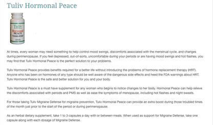 Tuliv Hormonal Peace for Relief of Menopause Symptoms