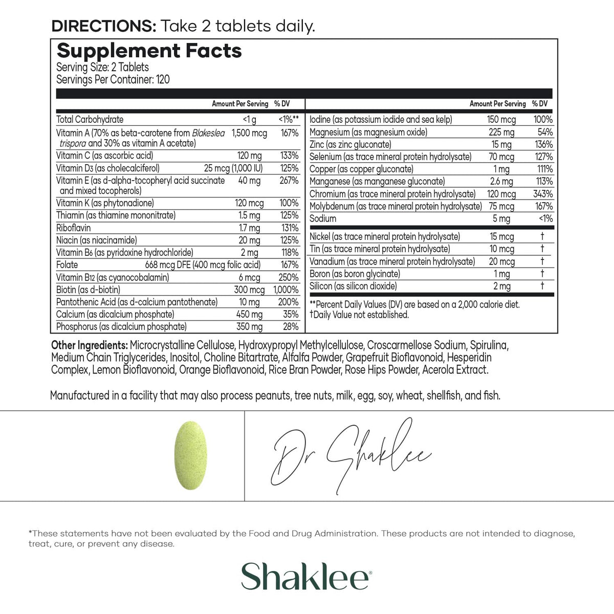 Shaklee - Vita-Lea® Men High Potency Multivitamin - 240 Tablets