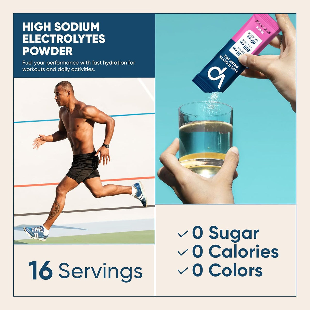 Venture Pal High Sodium Sugar-Free Electrolyte Powder Combo Pack - Hydration Drink Mix with Sodium, Potassium & Magnesium - Keto, Vegan & Paleo Friendly - Zero Calories - 32 Sticks Total
