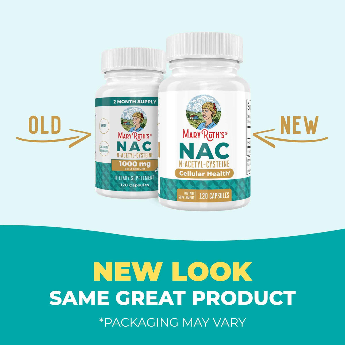 MARYRUTH'S Organics NAC Supplement N-Acetyl Cysteine - 2 Month Supply - NAC 1000mg per Serving - Vegan Capsules - Gluthamine Precursor - Amino Acid