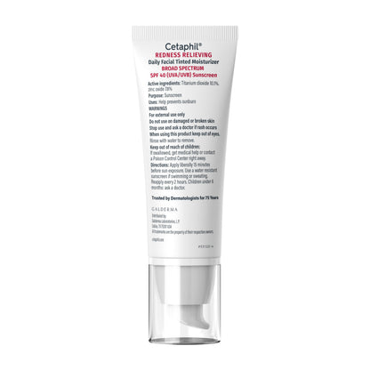 CETAPHIL Redness Relieving Daily Facial Moisturizer SPF 40, 1.7 fl oz, Broad spectrum Sunscreen, Neutral Tint, For Redness-Prone Skin
