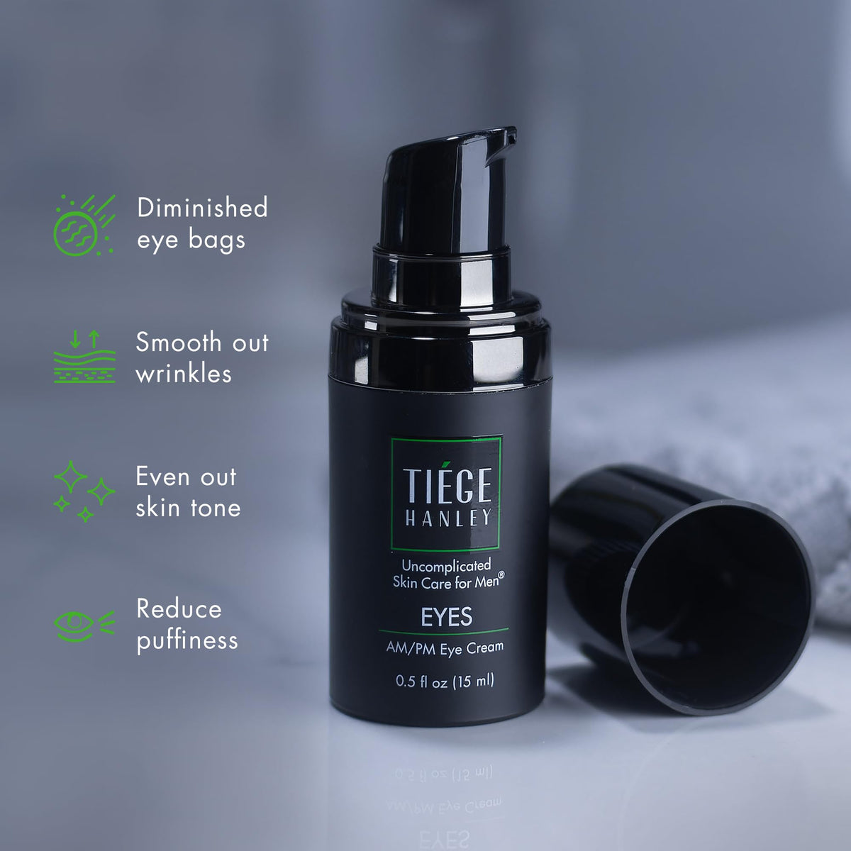 Tiege Hanley Eye Cream for Men - Morning & Night Anti-Aging (0.5 oz)
