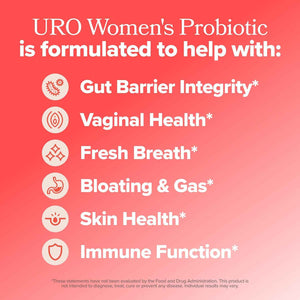 URO Women’s Probiotic - Vaginal, Gut & Skin - 20B+ CFUs - 30-Day Supply