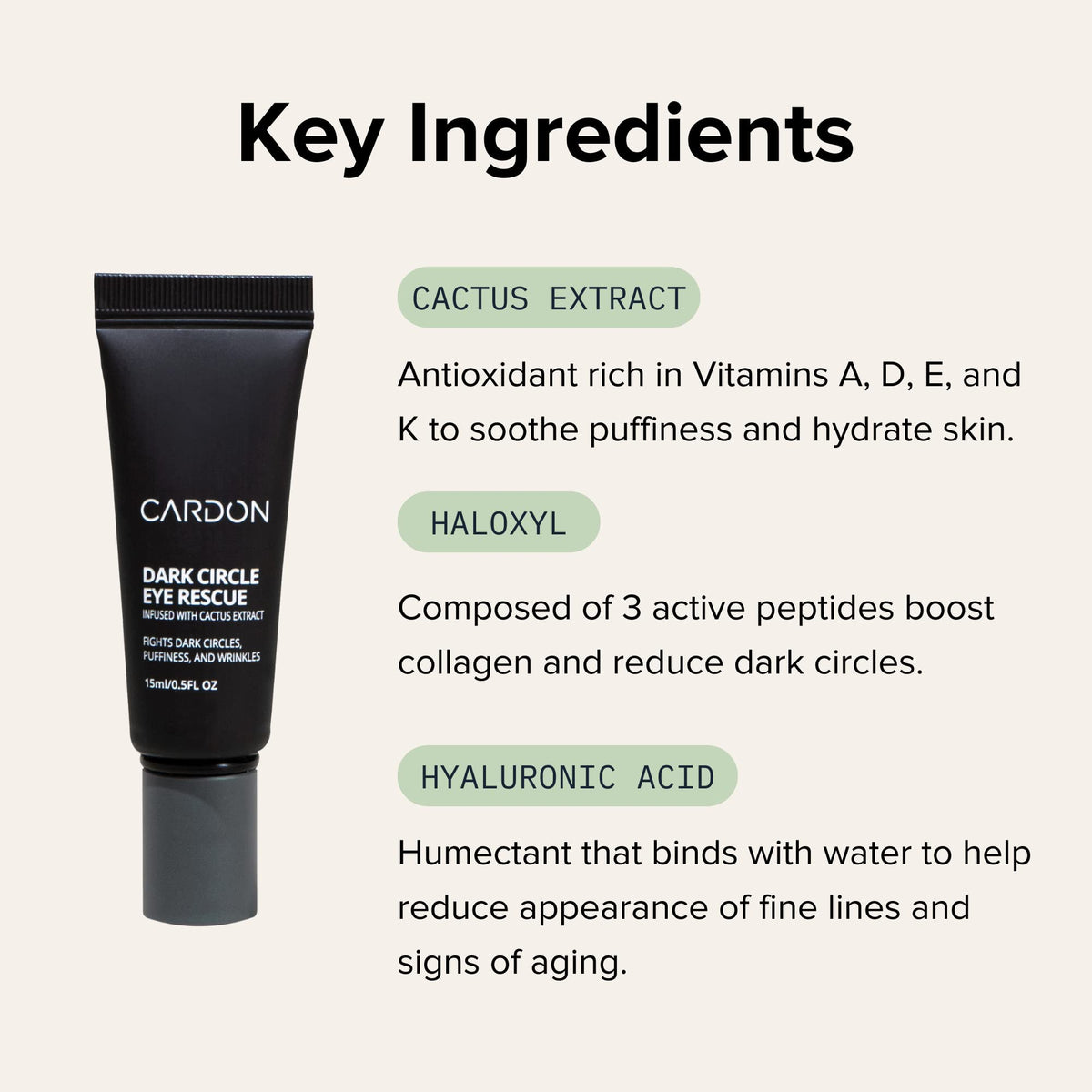 Cardon Dark Circle Rescue - Under Eye Roller Stick Massager - 2 Pack