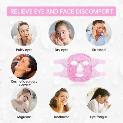 ZNÖCUETÖD Full Face Ice Mask – Gel Hot & Cold Compress for Post-Surgery Recovery, Dental Work, Swelling, Migraines & Dark Circles