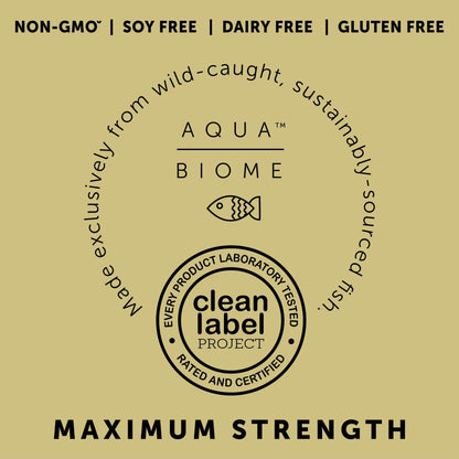 Aqua Biome by Enzymedica Omega 3 Fish Oil Maximum Strength - 120 Softgels - Fish Oil Omega 3 Fatty Acid Supplement for Women & Men, Source of DPA, EPA, & DHA, Heart & Brain Health Support, Gluten Free