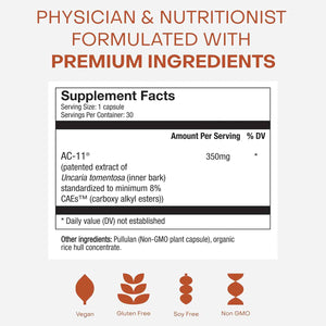 Healthycell AC-11 - Anti-Aging Supplement for DNA Repair & Stem Cell Health - Bioactive Extract of Uncaria Tomentosa (Cat’s Claw) Supports a Healthy Immune System - Vegan, Soy-Free & Gluten-Free