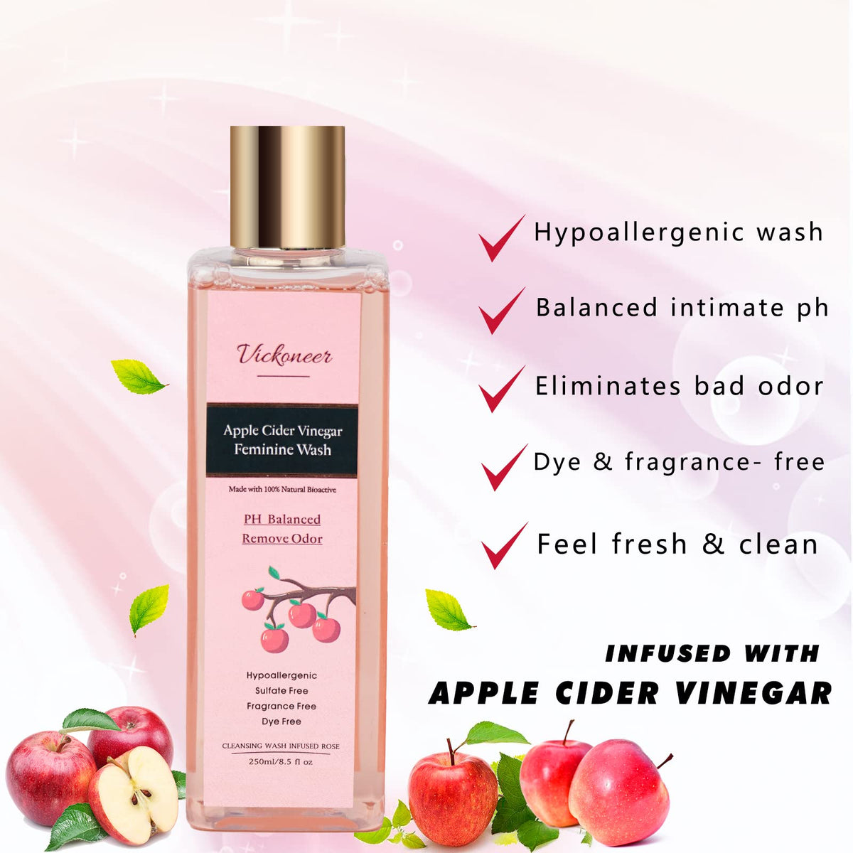Vickoneer Yoni Wash for Women & Yoni Essential Oil, Intimate Feminine Wash Yoni Care