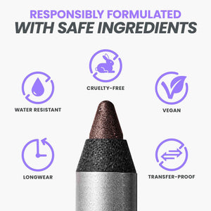 Wonderskin Eyeliner Pencil, 1440 Longwear Brown Glitter Eyeliner Pencil - Waterproof, Sharpenable & Smudge Proof (Gold Mocha)