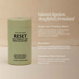 Reset Daily Probiotic + Prebiotic Plant Digestive Enzymes - Advanced Gut Reset for Women