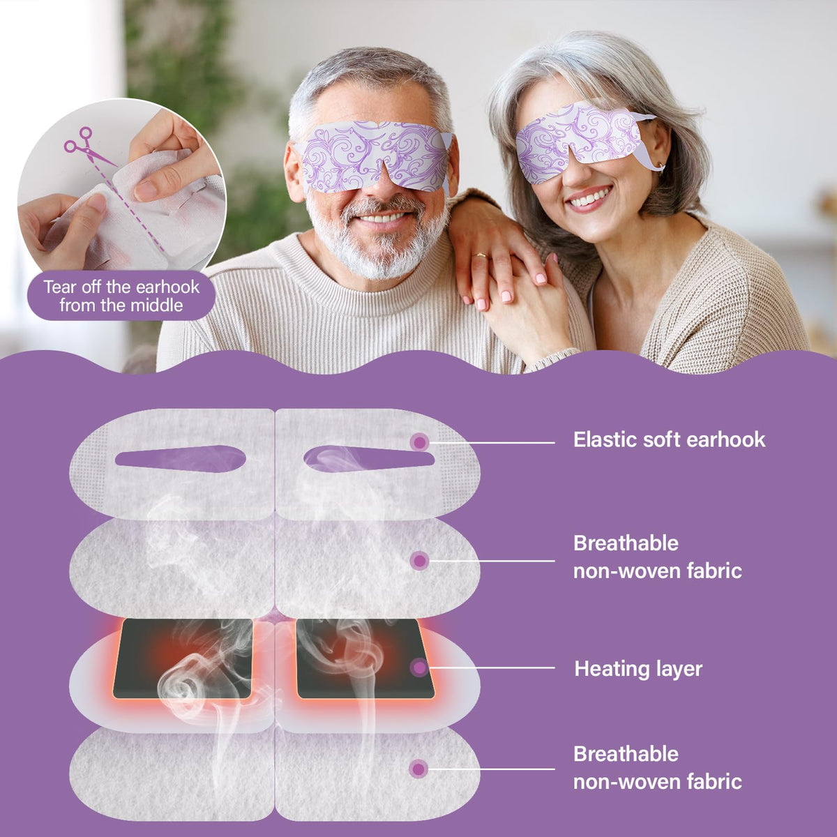 16 Packs Disposable Steam Eye Masks - Self-Heated Warm Compress for Dry Eyes