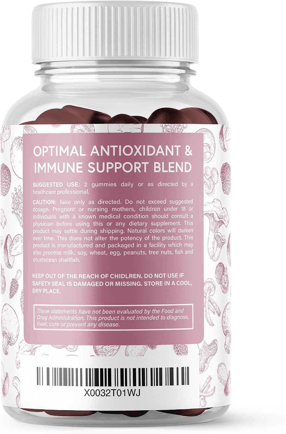 Mushroom Gummies Premium Supplement [10 Mushroom Complex Extract] Delicious & Fast Acting Lion’s Mane, Reishi, Shiitake Nootropic Brain Support, Immune Support, Mood & Relaxation, 60 Chews