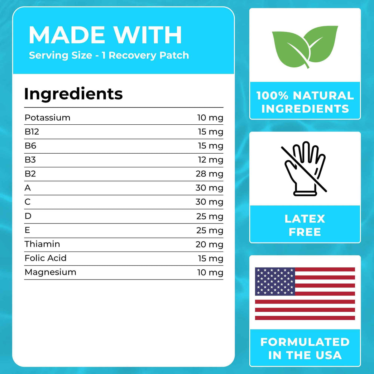 Party - Wake Up Refreshed & Energized - 100% Natural Ingredients Patch, Individually Wrapped, Skin-Friendly & Waterproof, Enhanced Morning Formula - 10 Pack