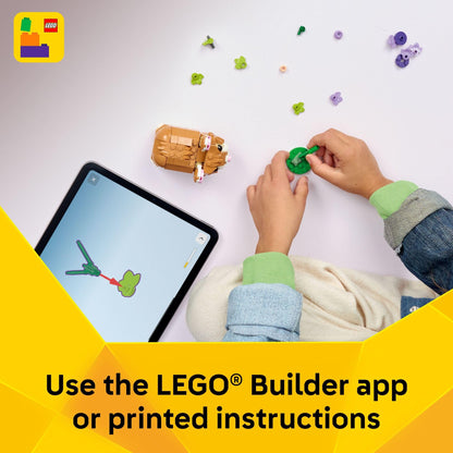 LEGO Creator 3 in 1 Cute Hamster with a Flower Building Toy for Girls & Boys, Ages 7+ - Kids Build a Hamster, Hedgehog or Eagle Animal Figure - Gift Idea for Birthdays - 31376
