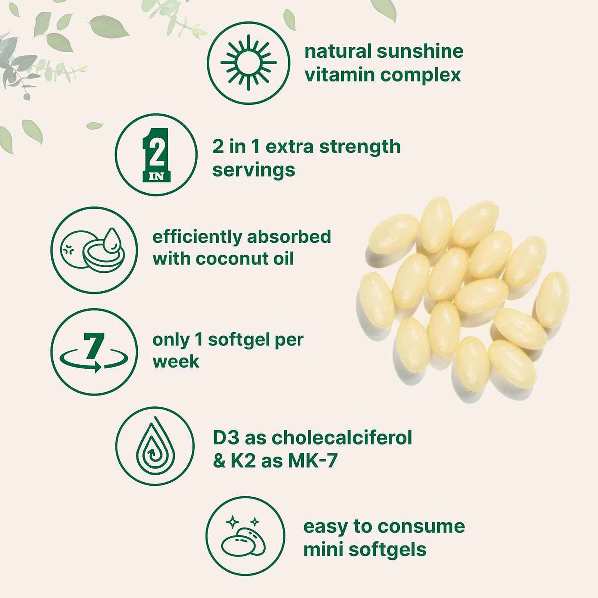 Micro Ingredients Vitamin D3 50,000 IU + K2 MK-7 200 mcg, 240 Softgels - Virgin Coconut Oil - 2-in-1 Support - Easy to Swallow, Non-GMO