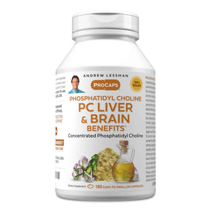 Andrew Lessman ProCaps PC Liver & Brain Benefits 360 Softgels - Phosphatidyl Choline with Ahiflower Oil supports acetylcholine production, memory, focus & healthy liver function.
