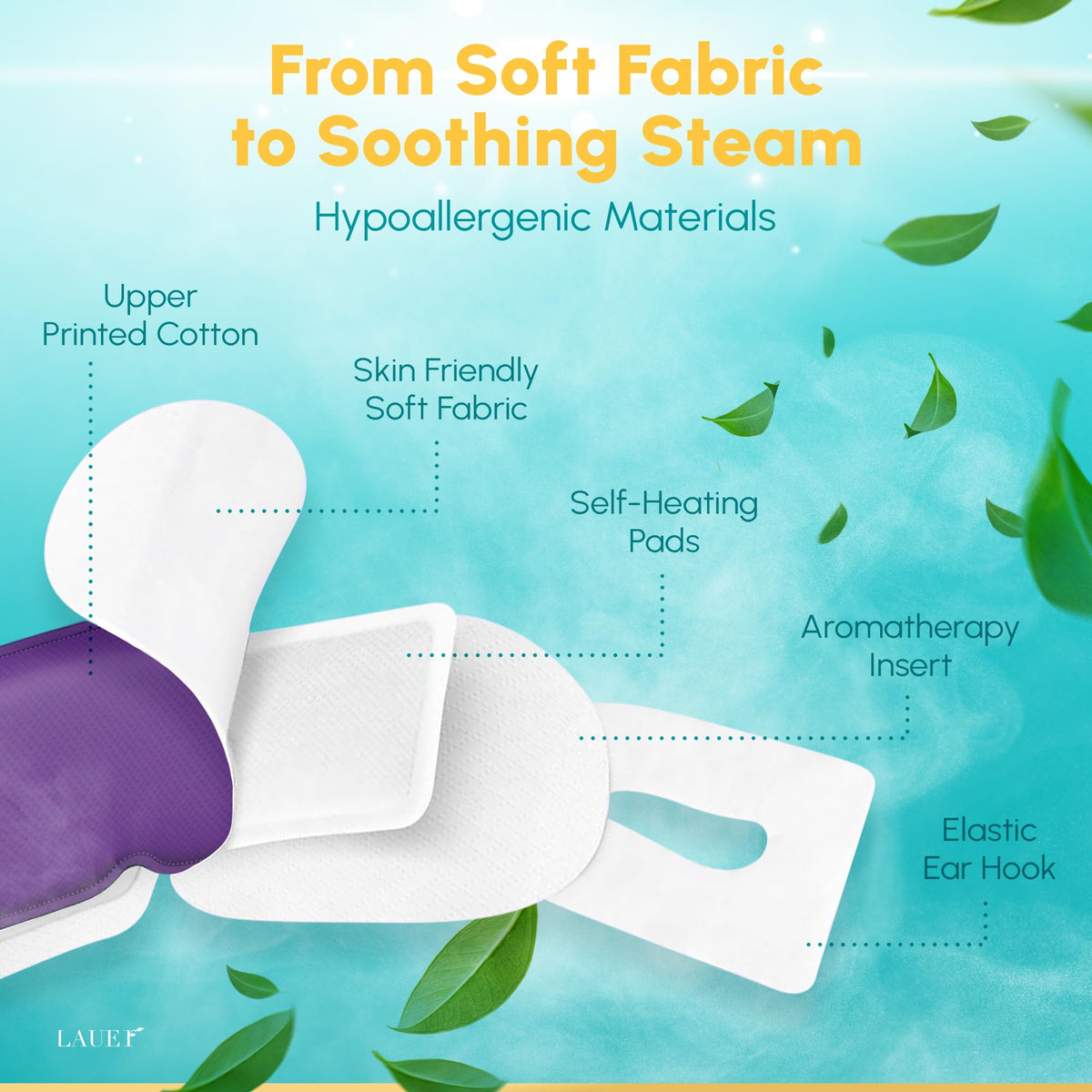 Self-Heating Steam Eye Mask Set - Lavender, Chamomile & More (Multi-Pack)