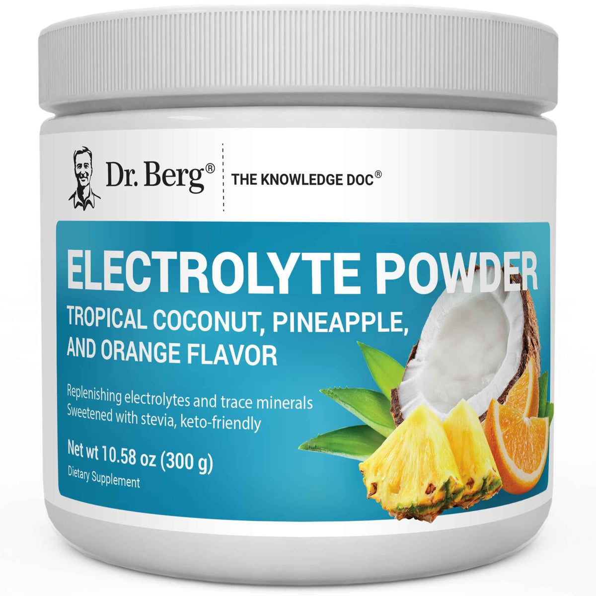 Dr. Berg Zero Sugar Hydration Keto Electrolyte Powder - Enhanced w/ 1000 mg of Potassium & Real Pink Himalayan Salt (NOT Table Salt) - Raspberry & Lemon Flavor Hydration Drink Supplement, 100 Servings