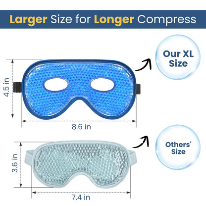 BeeVines XL Jumbo Gel Eye Mask – Cooling & Warming 2-Pack (Navy Blue)