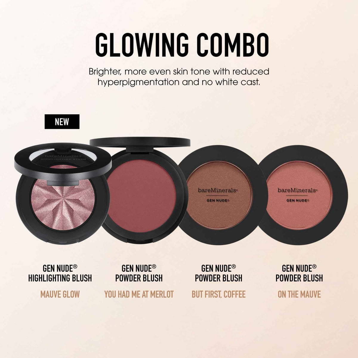 bareMinerals Gen Nude Highlighting Blush, Mauve Glow, Vegan, Cruelty-Free & Dermatologist-Tested