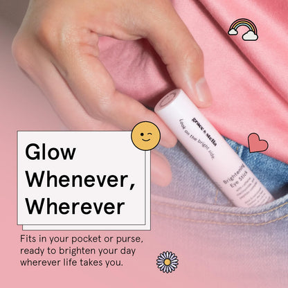 grace & stella Under Eye Brightener Balm Stick (3.5g) - Travel-Size Caffeine Eye Cream for Dark Circles, Puffiness & Wrinkles | Vegan Brightening Stick with Niacinamide